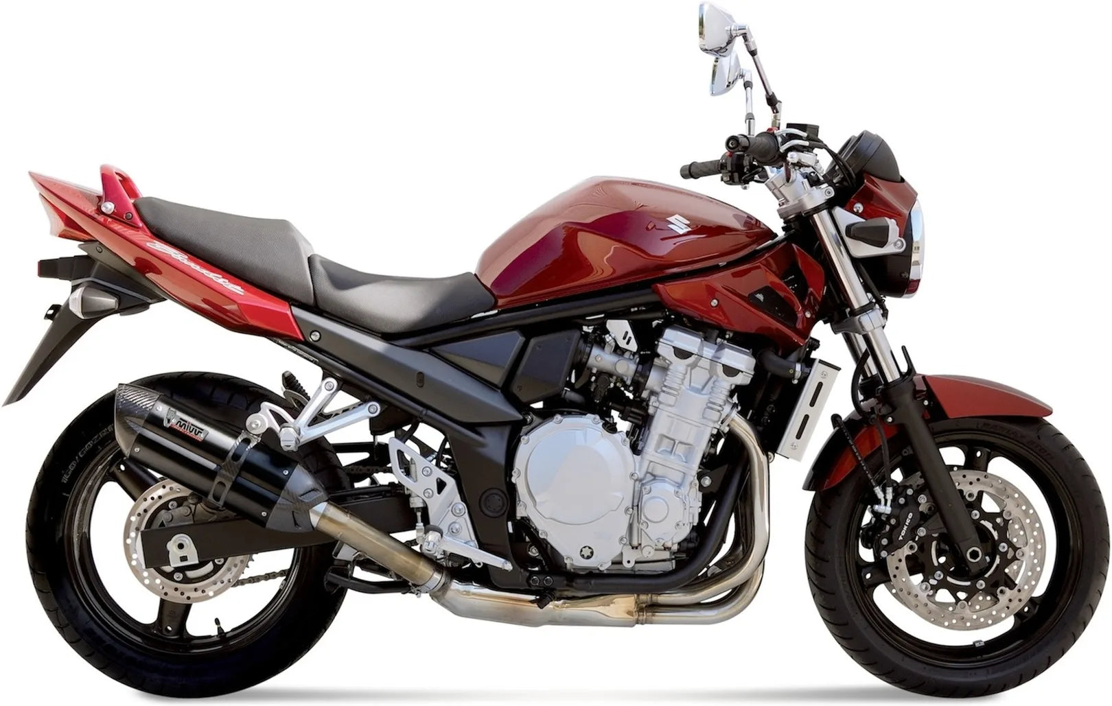 Terminale Di Scarico Con Omologazione Suono Suono Inox Nero Carbonio - Mivv Compatibile Con Suzuki Gsf 650 Bandit (2007-2015)