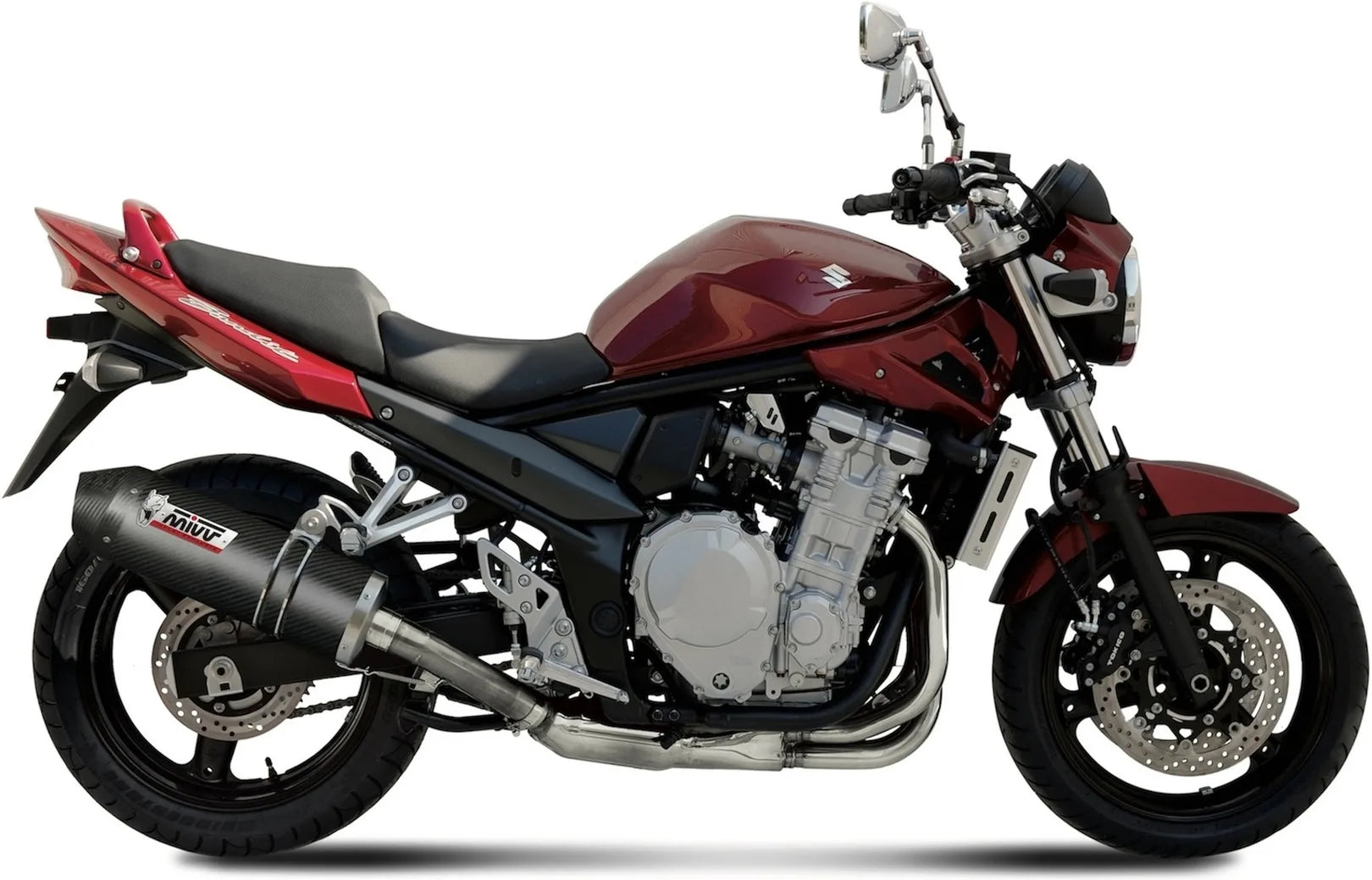 Terminale Di Scarico Con Omologazione Suono Oval Carbonio Carbonio - Mivv Compatibile Con Suzuki Gsf 650 Bandit (2007-2015)