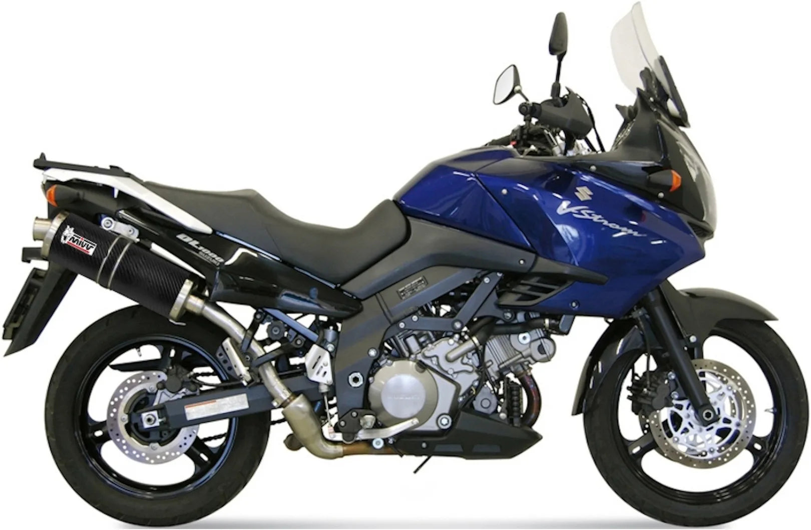 Doppio Terminale Di Scarico Con Omologazione Suono Oval Carbonio - Mivv Compatibile Con Suzuki Dl 1000 V-Strom (2002-2013)