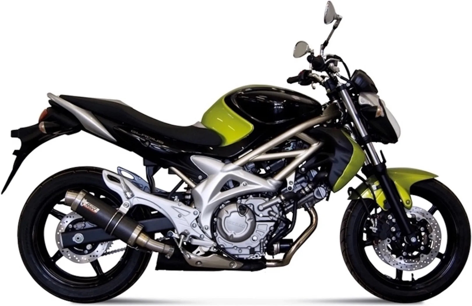 Terminale Di Scarico Con Omologazione Suono Gp Carbonio - Mivv Compatibile Con Suzuki Gladius (2009-2015)
