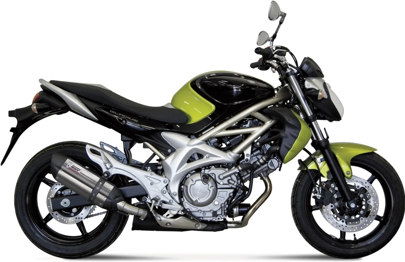 Terminale Di Scarico Con Omologazione Suono Suono Inox Carbonio - Mivv Compatibile Con Suzuki Gladius (2009-2015)