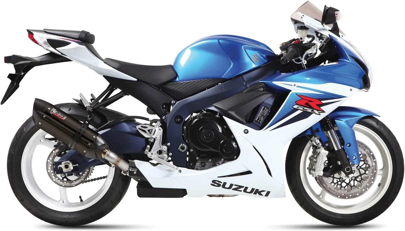 Terminale Di Scarico Con Omologazione Suono Suono Inox Nero Carbonio - Mivv Compatibile Con Suzuki Gsx-R 600 (2011-2016)