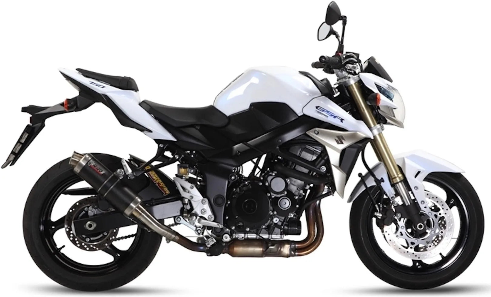 Terminale Di Scarico Con Omologazione Suono Gp Carbonio - Mivv Compatibile Con Suzuki Gsr 750 (2011-2016)