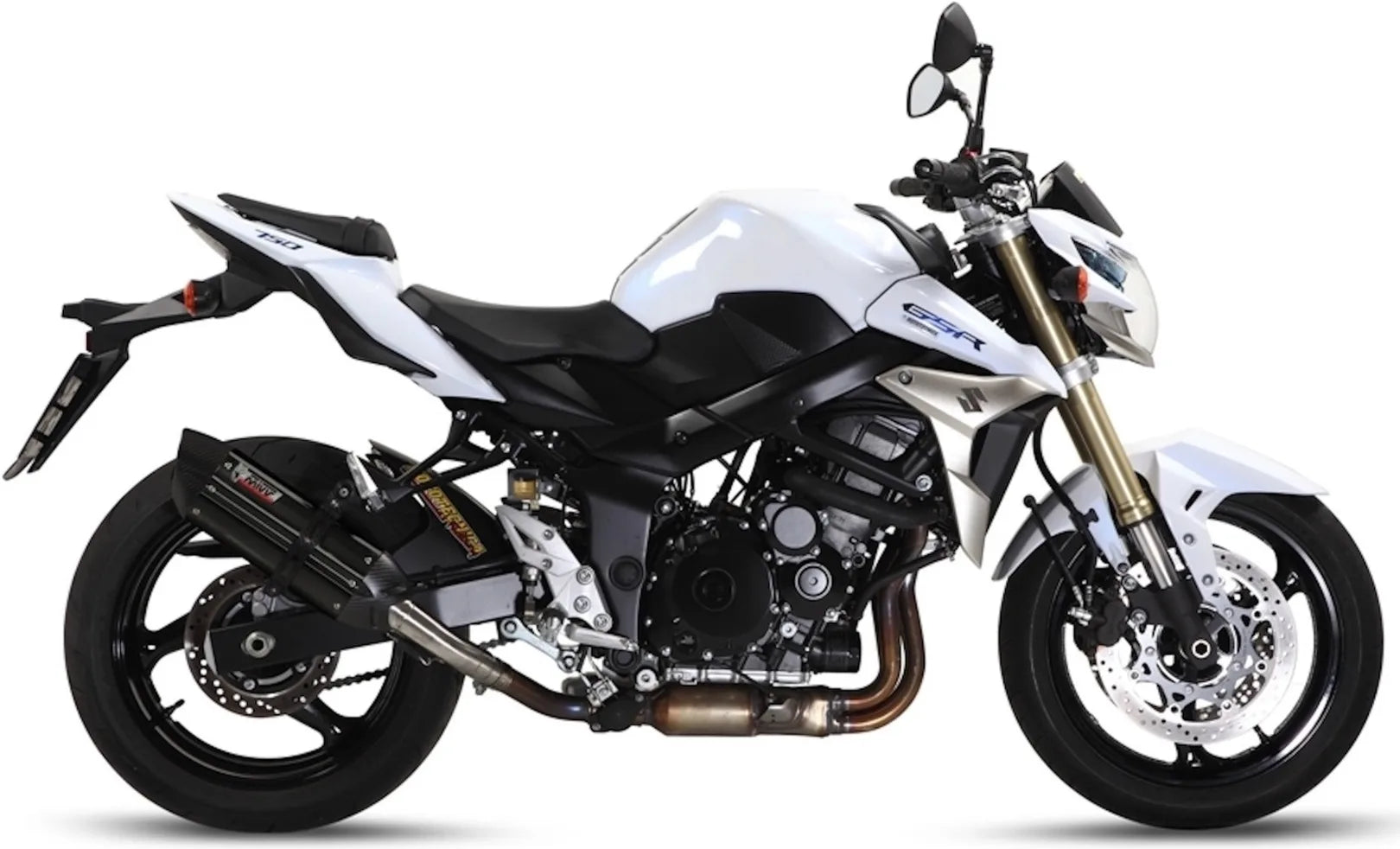 Terminale Di Scarico Con Omologazione Suono Suono Inox Nero Carbonio - Mivv Compatibile Con Suzuki Gsr 750 (2011-2016)