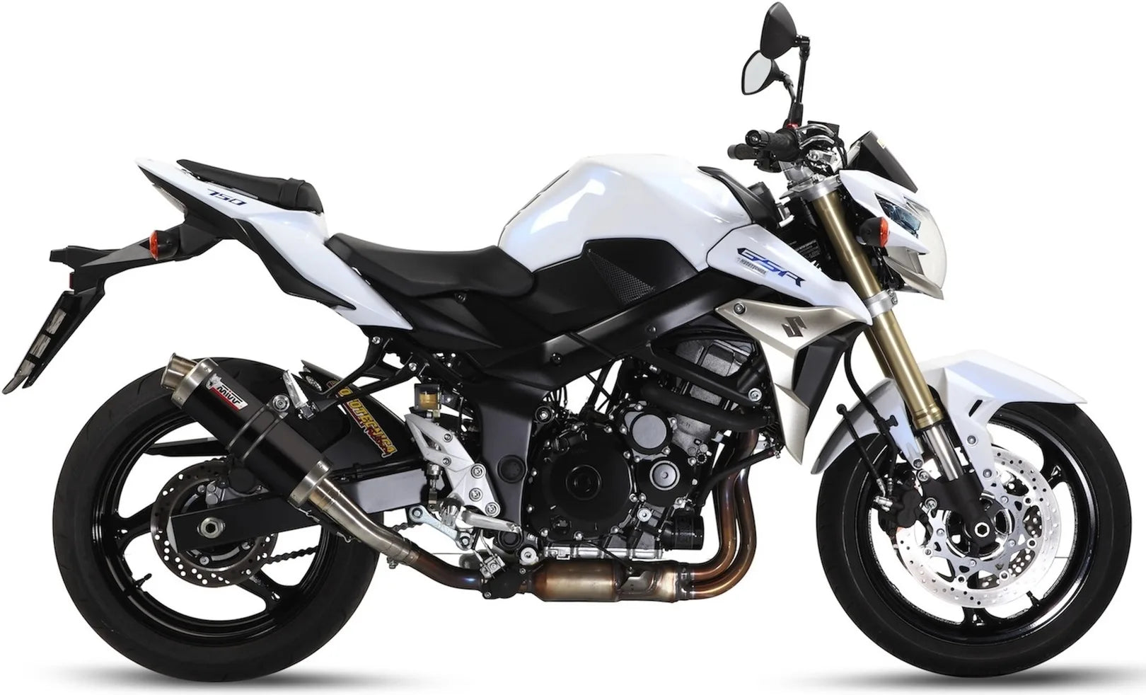 Terminale Di Scarico Con Omologazione Suono Gp Inox Nero - Mivv Compatibile Con Suzuki Gsr 750 (2011-2016)