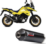 Terminale Di Scarico Con Omologazione Suono Oval Inox Nero Carbonio - Mivv Compatibile Con Suzuki V-Strom 1050 (2020-2024)