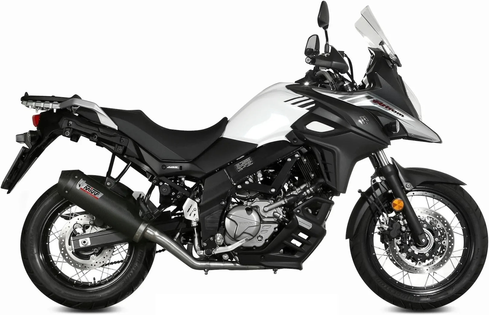 Terminale Di Scarico Non Catalizzato E Con Omologazione Suono Oval Carbonio Carbonio - Mivv Compatibile Con Suzuki Dl 650 V-Strom (2017-2024)
