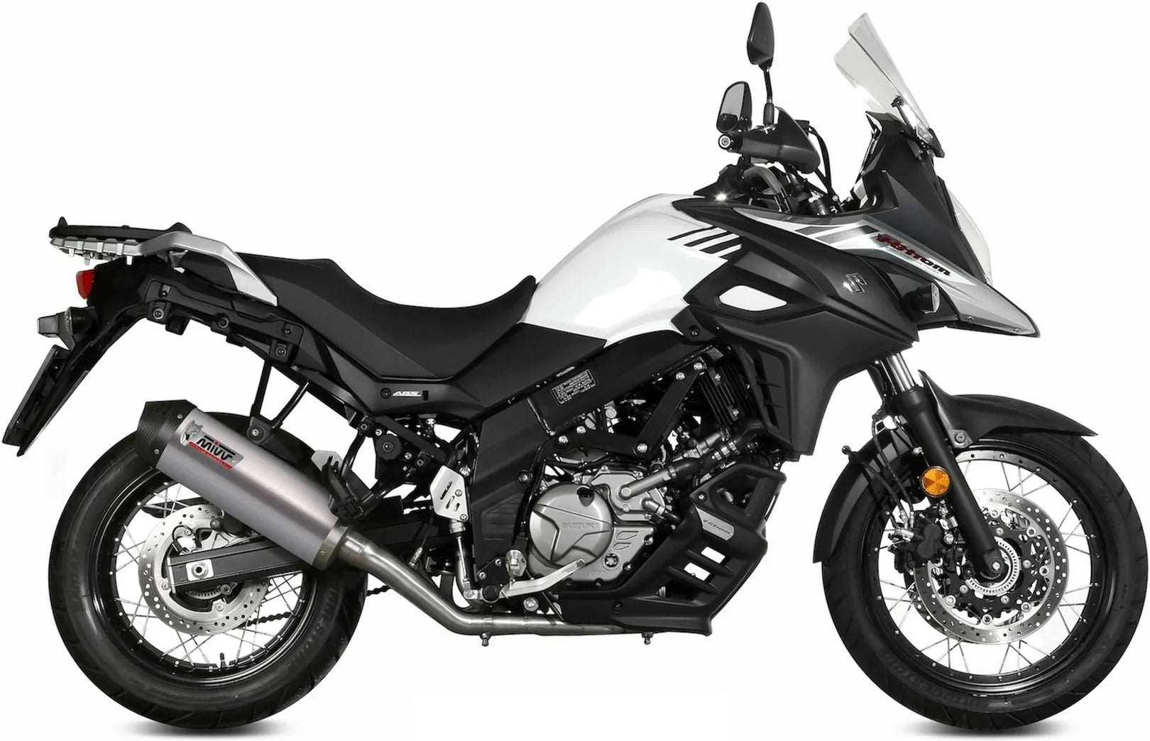 Terminale Di Scarico Non Catalizzato E Con Omologazione Suono Oval Titanio Carbonio - Mivv Compatibile Con Suzuki Dl 650 V-Strom (2017-2024)