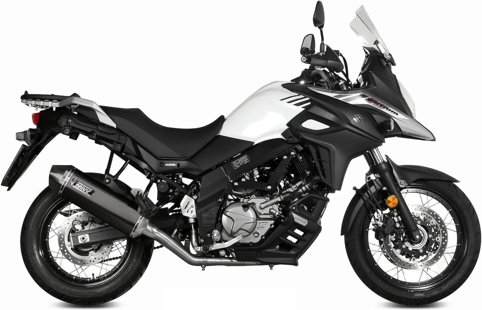 Terminale Di Scarico Non Catalizzato E Con Omologazione Suono Speed Edge Inox Nero Carbonio - Mivv Compatibile Con Suzuki Dl 650 V-Strom (2017-2024)