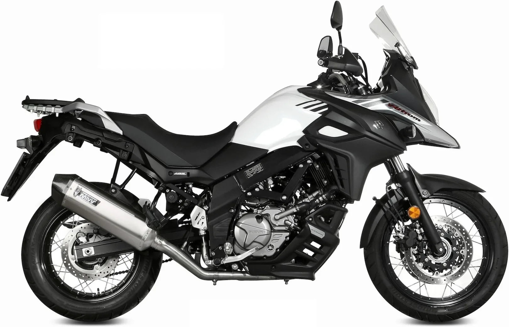 Terminale Di Scarico Non Catalizzato E Con Omologazione Suono Speed Edge Inox Carbonio - Mivv Compatibile Con Suzuki Dl 650 V-Strom (2017-2024)