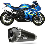 Terminale Di Scarico Con Omologazione Suono Delta Race Inox Nero Carbonio - Mivv Compatibile Con Suzuki Gsx-R 1000 (2017-2020)