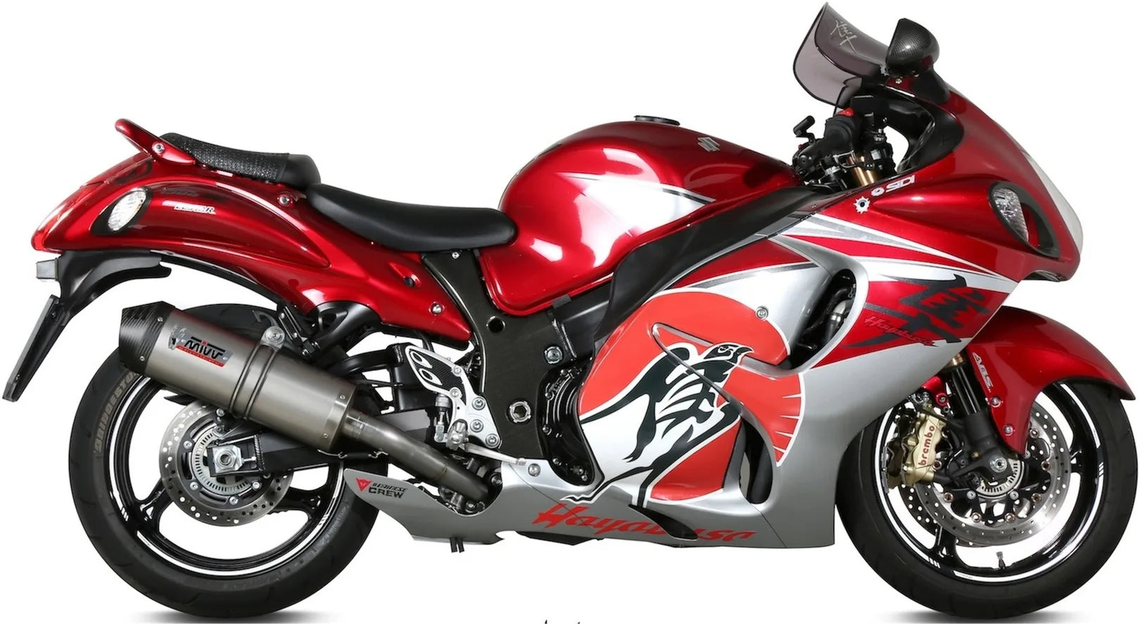 Doppio Terminale Di Scarico Con Omologazione Suono Oval Titanio Carbonio - Mivv Compatibile Con Suzuki Gsx-R 1300 Hayabusa (2008-2017)