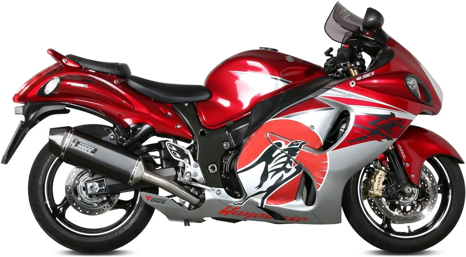 Doppio Terminale Di Scarico Con Omologazione Suono Speed Edge Inox Nero Carbonio - Mivv Compatibile Con Suzuki Gsx-R 1300 Hayabusa (2008-2017)