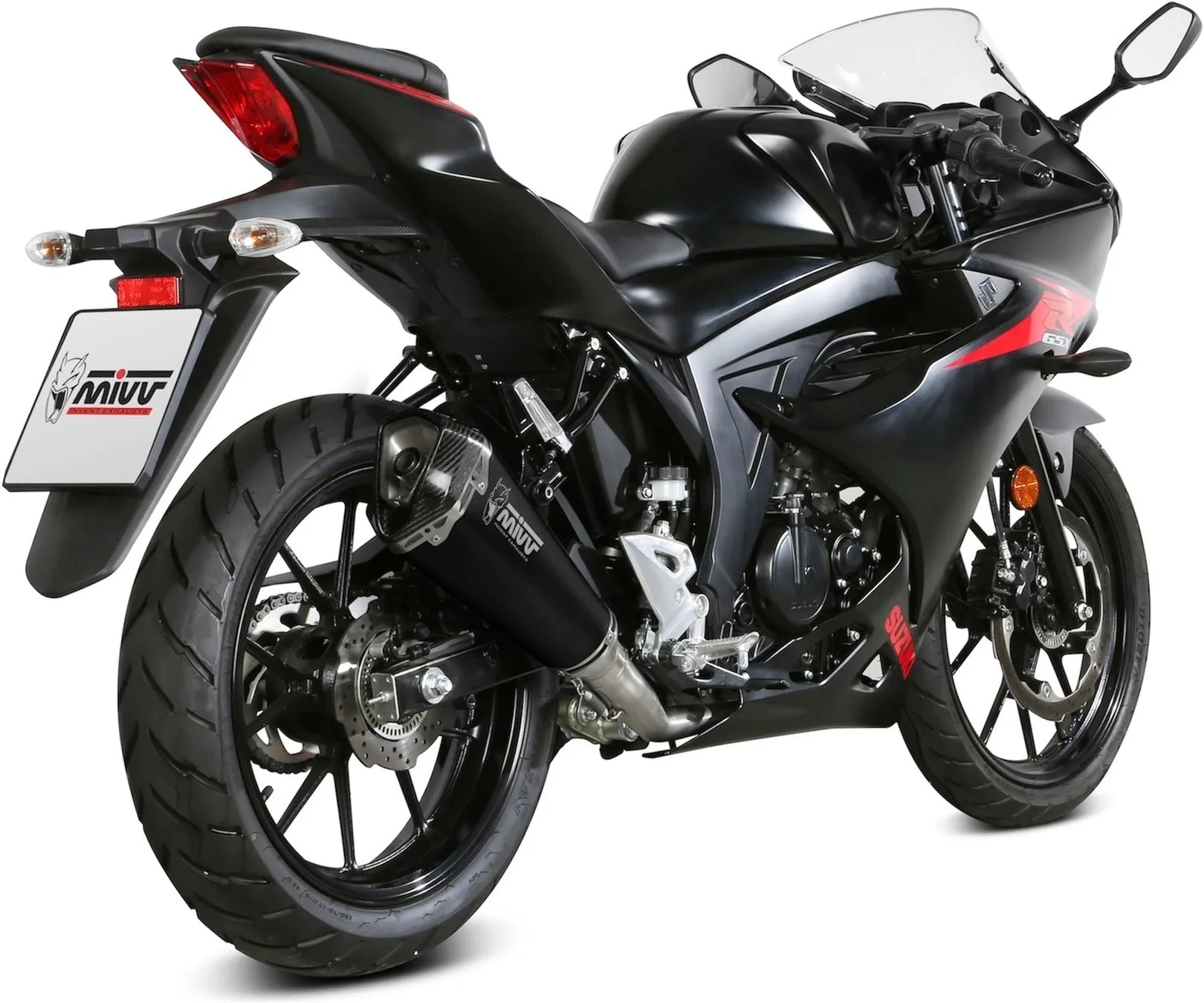 Impianto Di Scarico Completo Catalizzato E Con Omologazione Suono Delta Race Inox Nero Carbonio - Mivv Compatibile Con Suzuki Gsx-R 125 (2017-2020)