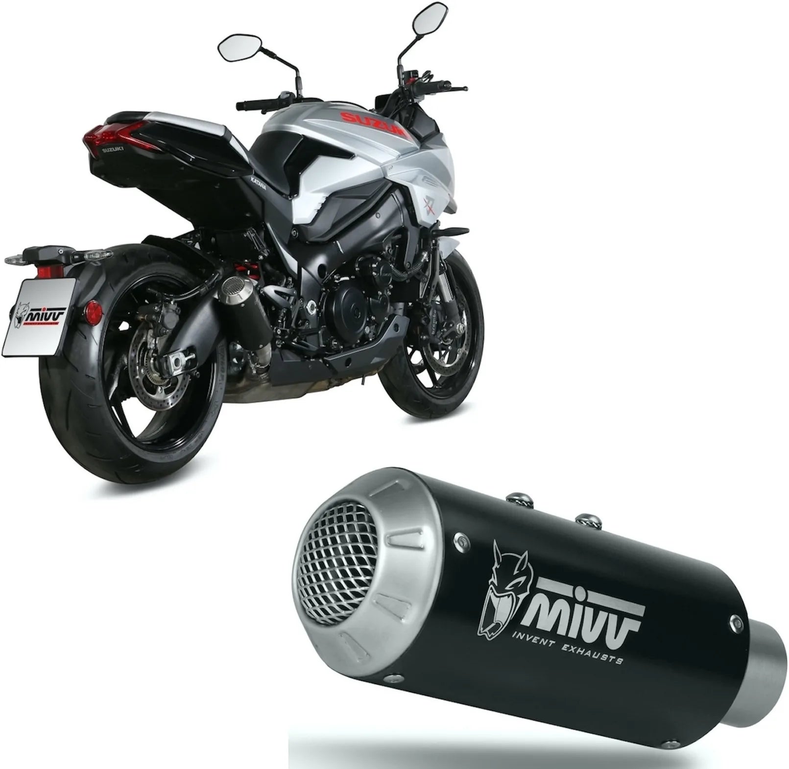 Terminale Di Scarico Con Omologazione Suono Mk3 Inox Nero - Mivv Compatibile Con Suzuki Gsx-S 1000 Katana (2019-2024)