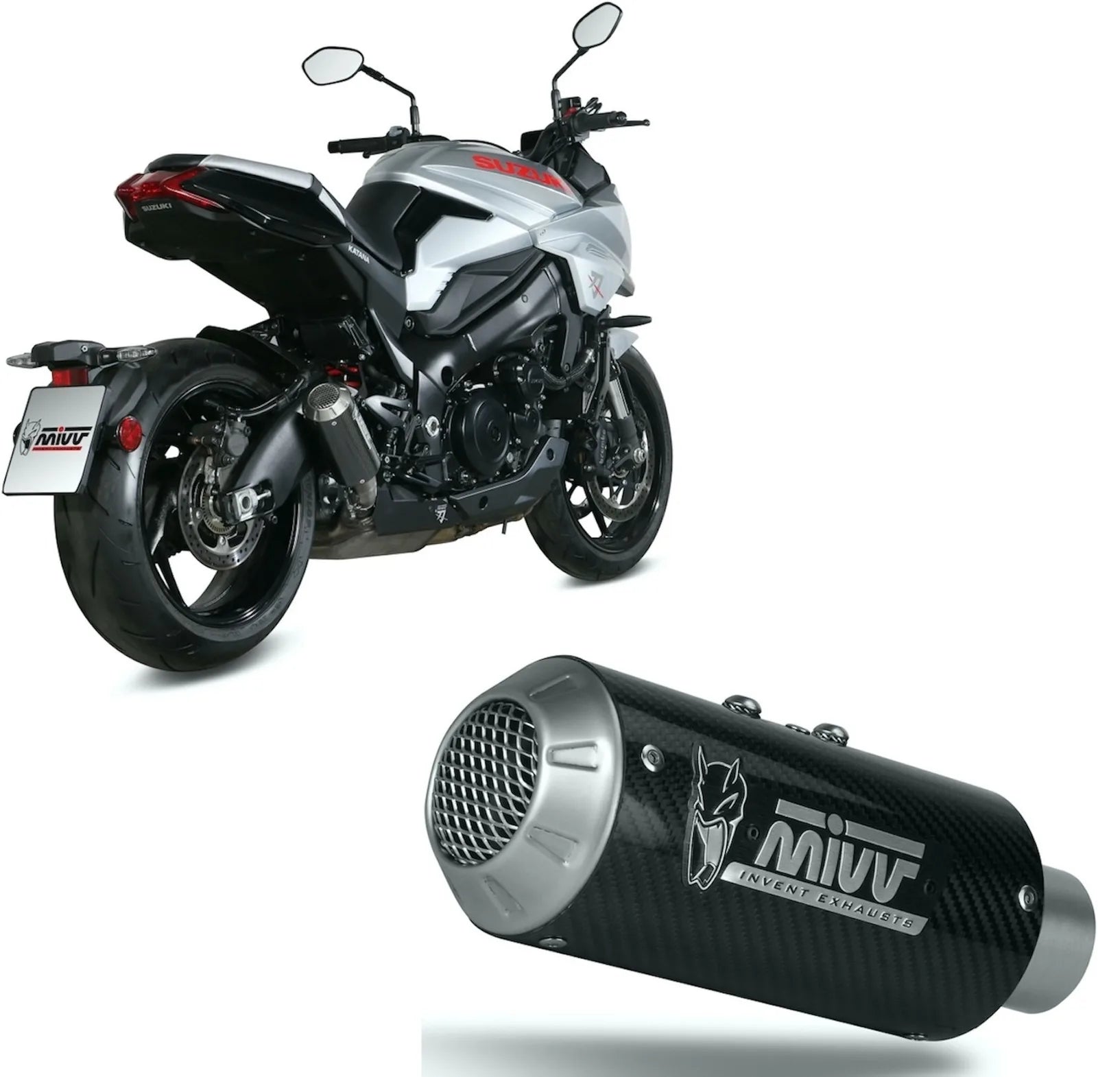 Terminale Di Scarico Con Omologazione Suono Mk3 Carbonio - Mivv Compatibile Con Suzuki Gsx-S 1000 Katana (2019-2024)