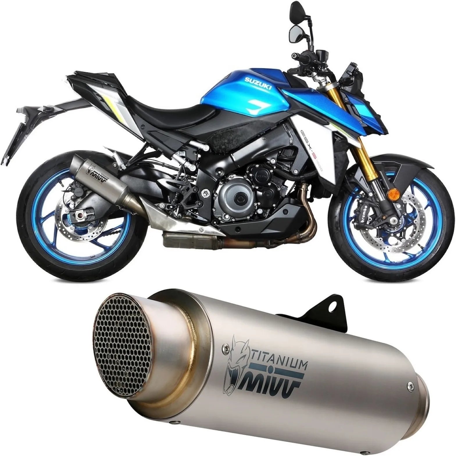 Terminale Di Scarico Con Omologazione Suono Gppro Titanio - Mivv Compatibile Con Suzuki Gsx-S 1000 (2021-2024)