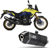 Exhaust Tip With Noise Certification Speed Edge Steel Black Carbon - Mivv Compatible With Suzuki V-Strom 800 De (2023-2024)