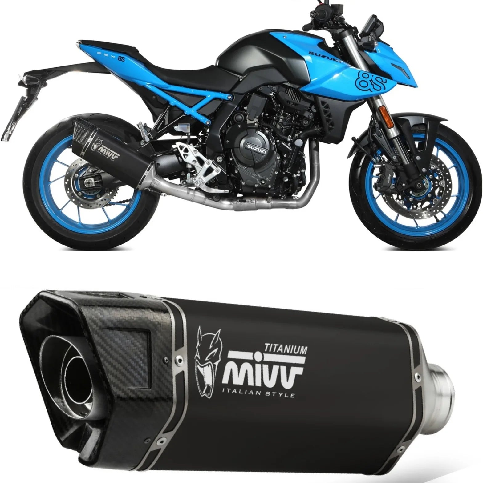 Impianto Di Scarico Completo Catalizzato E Con Omologazione Suono Sr-1 Inox Nero - Mivv Compatibile Con Suzuki Gsx 8S (2022-2024)