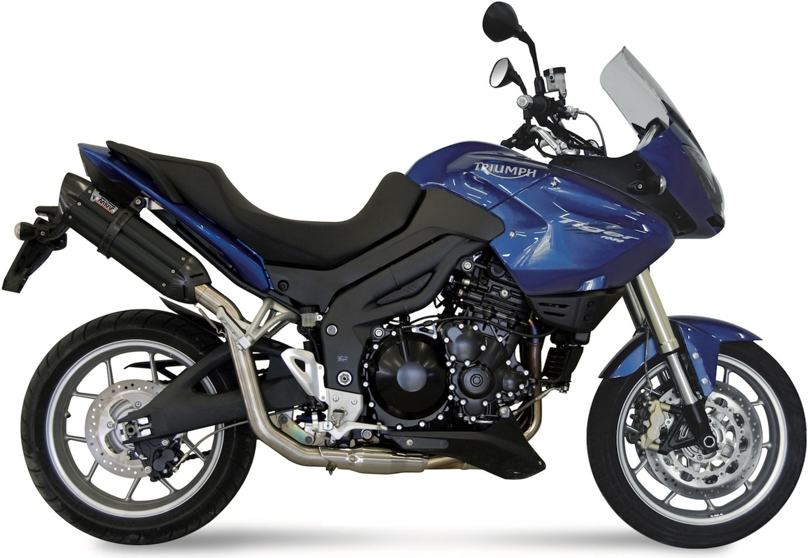 Non-Catalytic Exhaust Tip With Sound Certification Suono Steel Black Carbon - Mivv Compatible With Triumph Tiger 1050 (2007-2012)