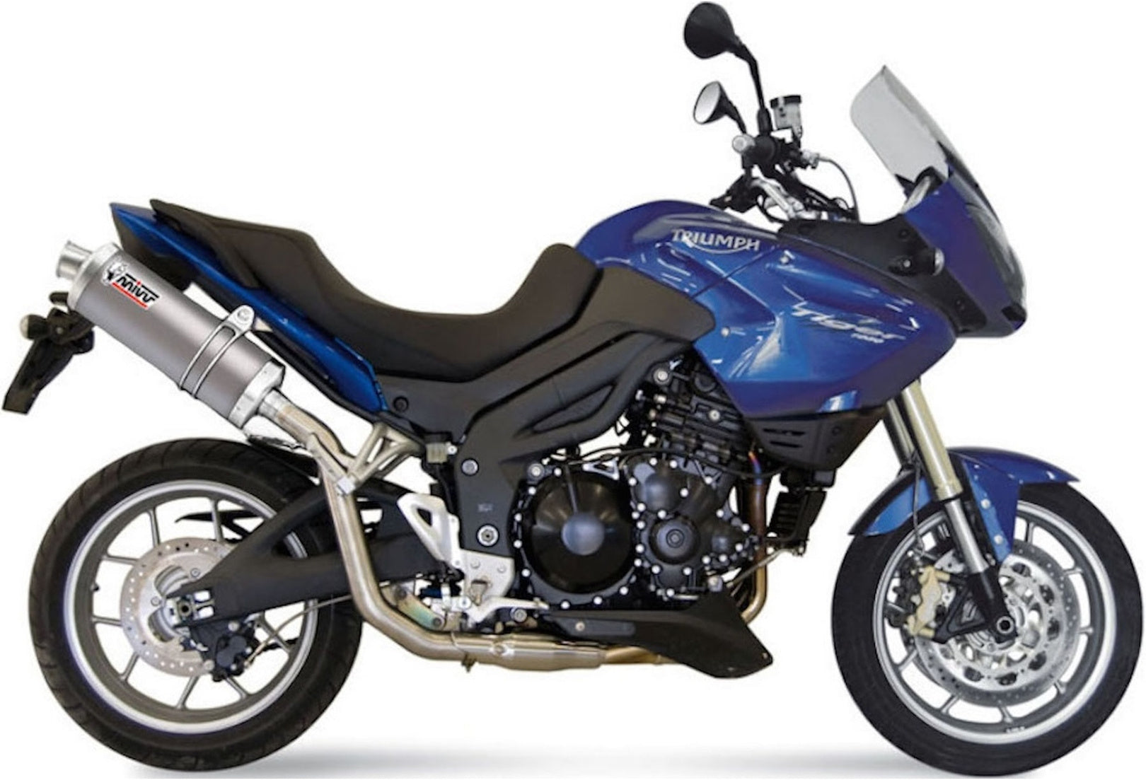 Non-Catalytic Exhaust Tip With Sound Certification Oval Stainless Steel - Mivv Compatible With Triumph Tiger 1050 (2007-2012)