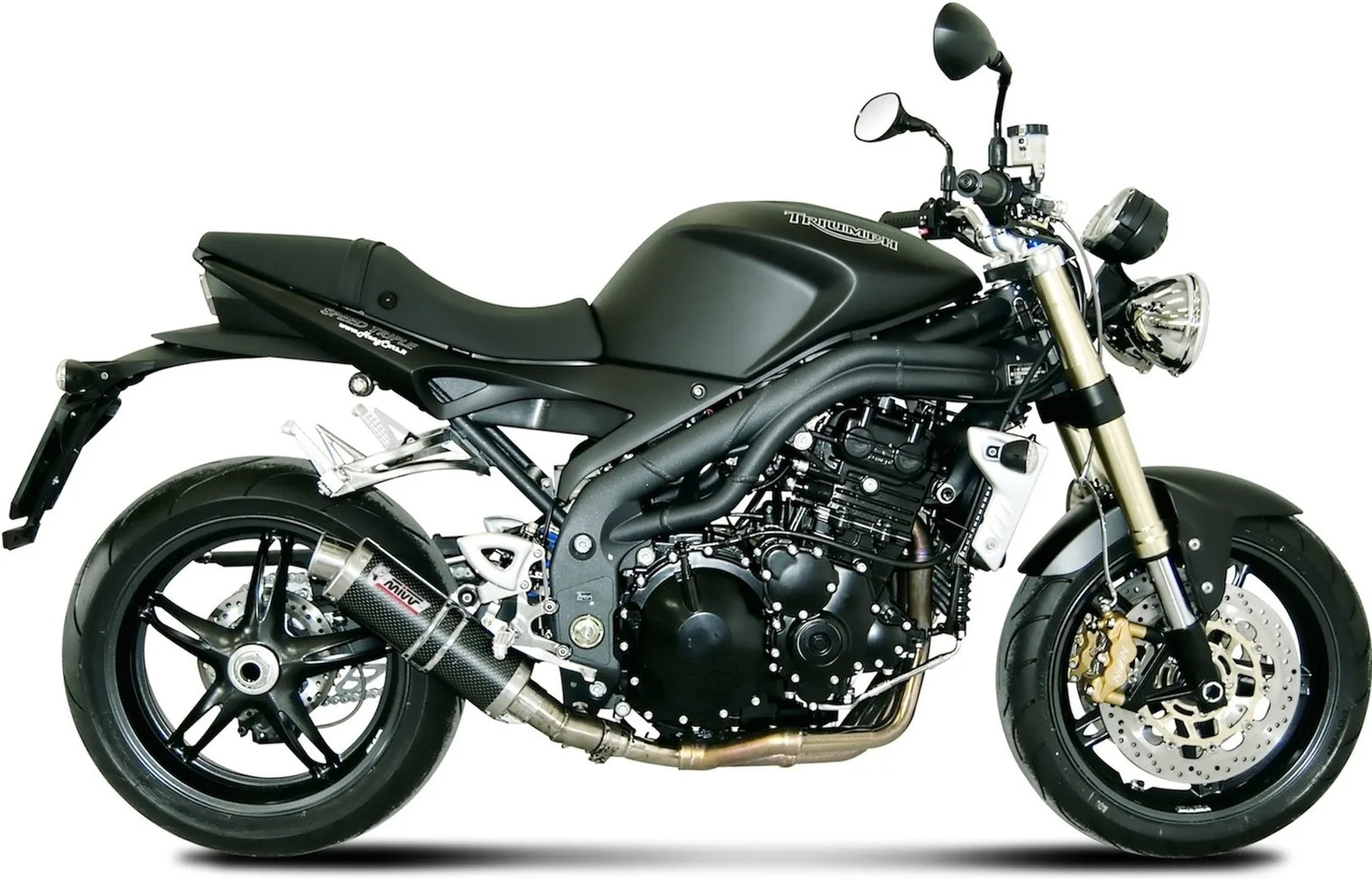 Terminale Di Scarico Catalizzato E Con Omologazione Suono Gp Carbonio - Mivv Compatibile Con Triumph Speed Triple (2007-2010)