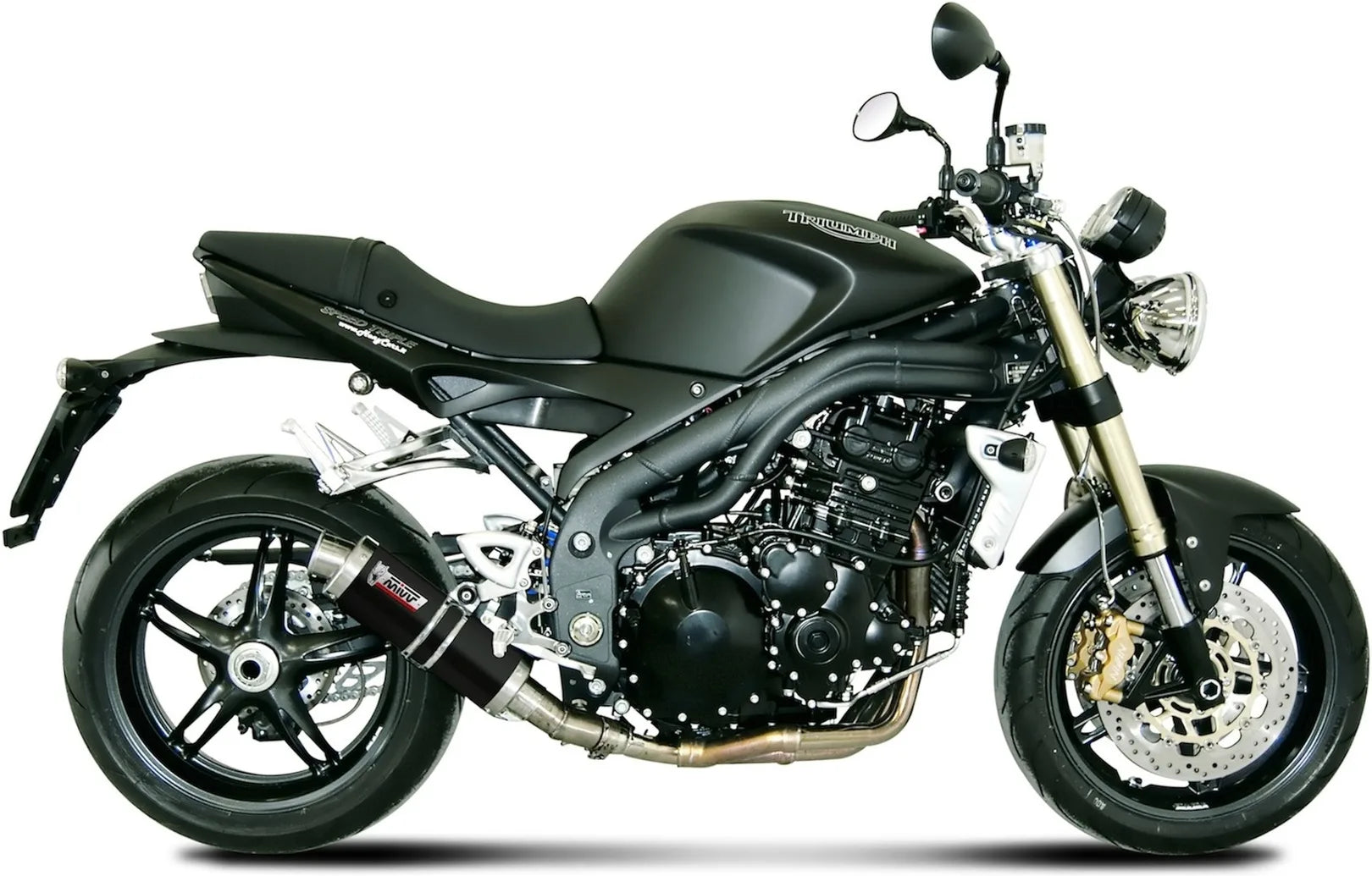 Terminale Di Scarico Catalizzato E Con Omologazione Suono Gp Inox Nero - Mivv Compatibile Con Triumph Speed Triple (2007-2010)