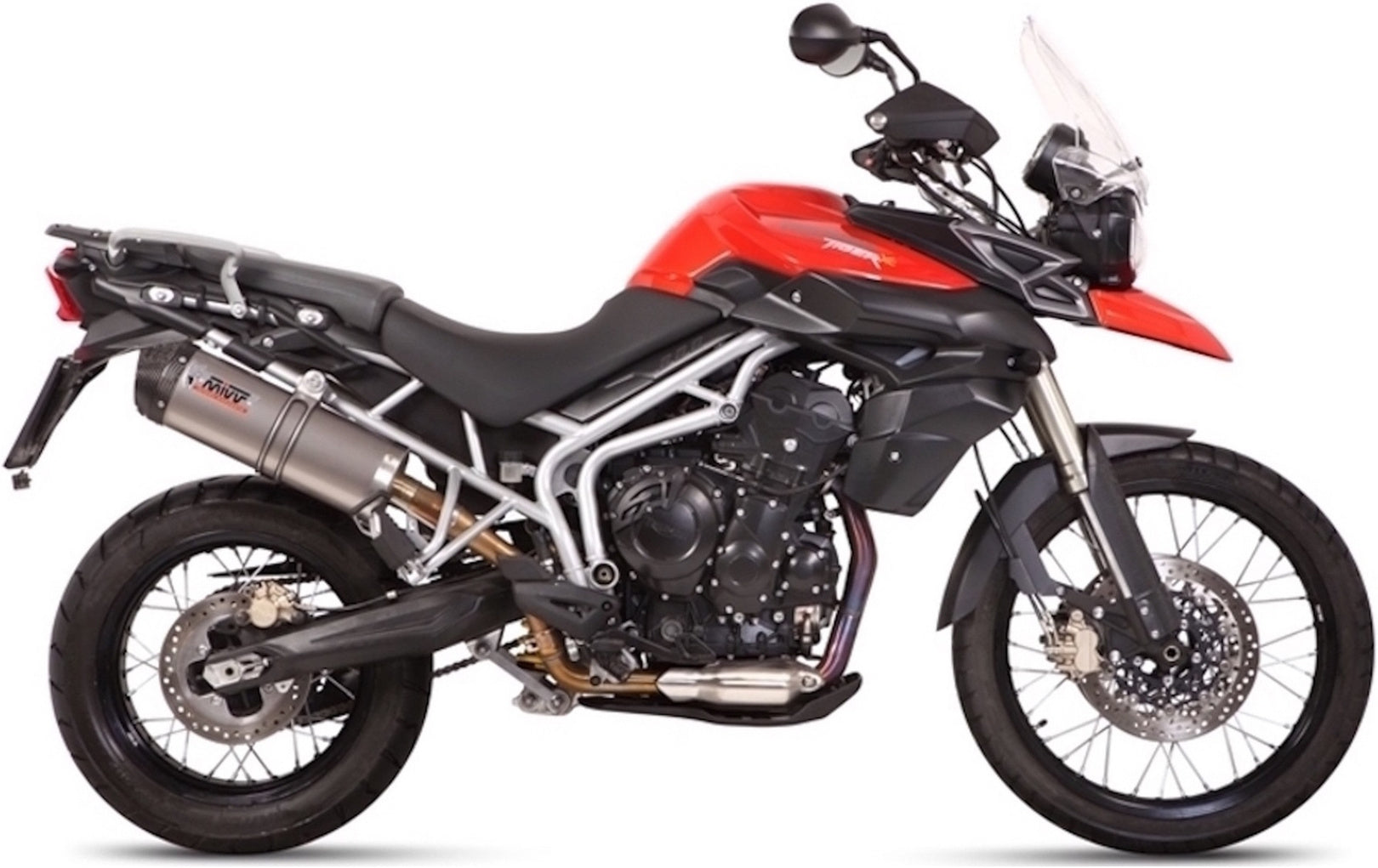 Exhaust Tip With Noise Certification Oval Titanium Carbon - Mivv Compatible With Triumph Tiger 800 (2011-2016)