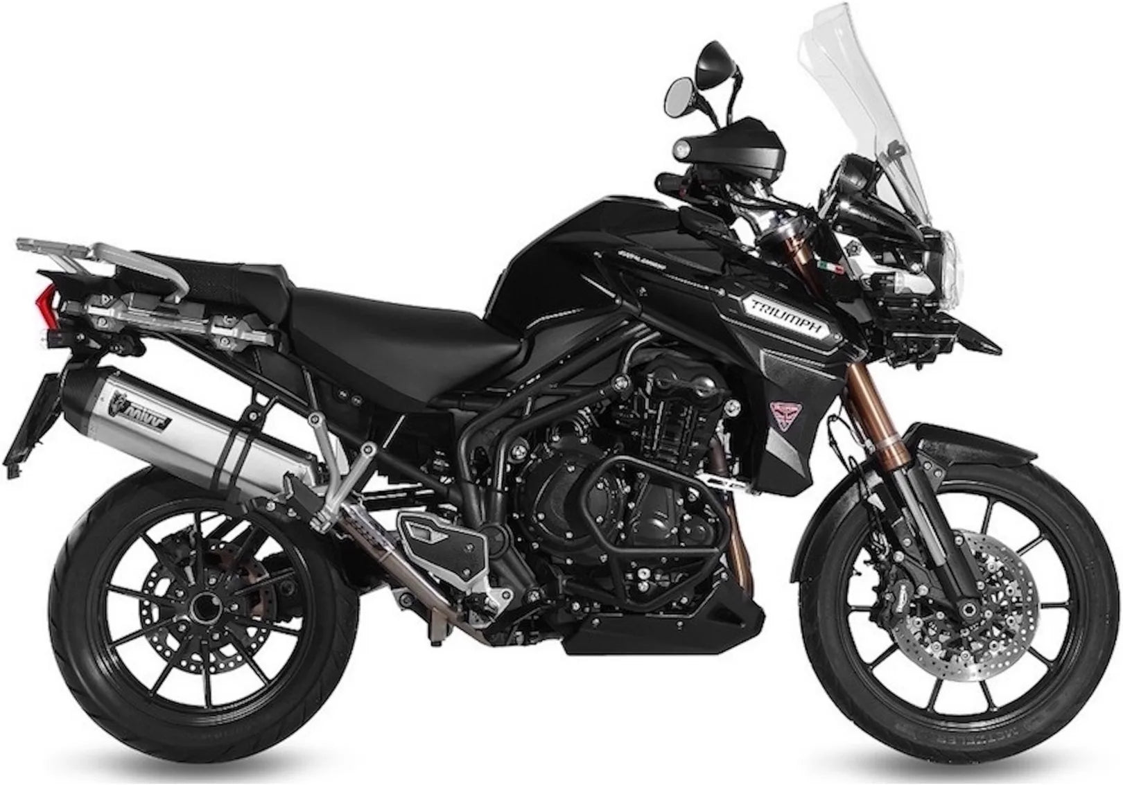 Terminale Di Scarico Catalizzato E Con Omologazione Suono Speed Edge Inox Carbonio - Mivv Compatibile Con Triumph Tiger 1200 Explorer (2012-2015)