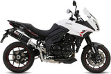 Terminale Di Scarico Non Catalizzato E Con Omologazione Suono Oval Carbonio Carbonio - Mivv Compatibile Con Triumph Tiger 1050 Sport (2013-2016)