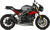 Exhaust Tip With Noise Certification Suono Steel Black Carbon - Mivv Compatible With Triumph Speed Triple (2016-2017)