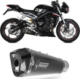 Terminale Di Scarico Con Omologazione Suono Delta Race Inox Nero Carbonio - Mivv Compatibile Con Triumph Street Triple 765 R (2017-2022)