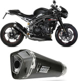 Terminale Di Scarico Con Omologazione Suono Delta Race Inox Nero Carbonio - Mivv Compatibile Con Triumph Speed Triple R Rs (2018-2020)