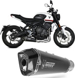 Impianto Di Scarico Completo Catalizzato E Con Omologazione Suono Delta Race Inox Nero Carbonio - Mivv Compatibile Con Triumph Trident 660 (2021-2024)
