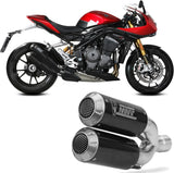 Doppio Terminale Di Scarico Con Omologazione Suono Mk3 Carbonio - Mivv Compatibile Con Triumph Speed Triple 1200 Rr - Rs (2021-2024)