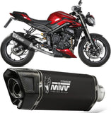 Impianto Di Scarico Completo Catalizzato E Con Omologazione Suono Sr-1 Titanio Nero - Mivv Compatibile Con Triumph Street Triple 765 R - Rs (2023-2024)
