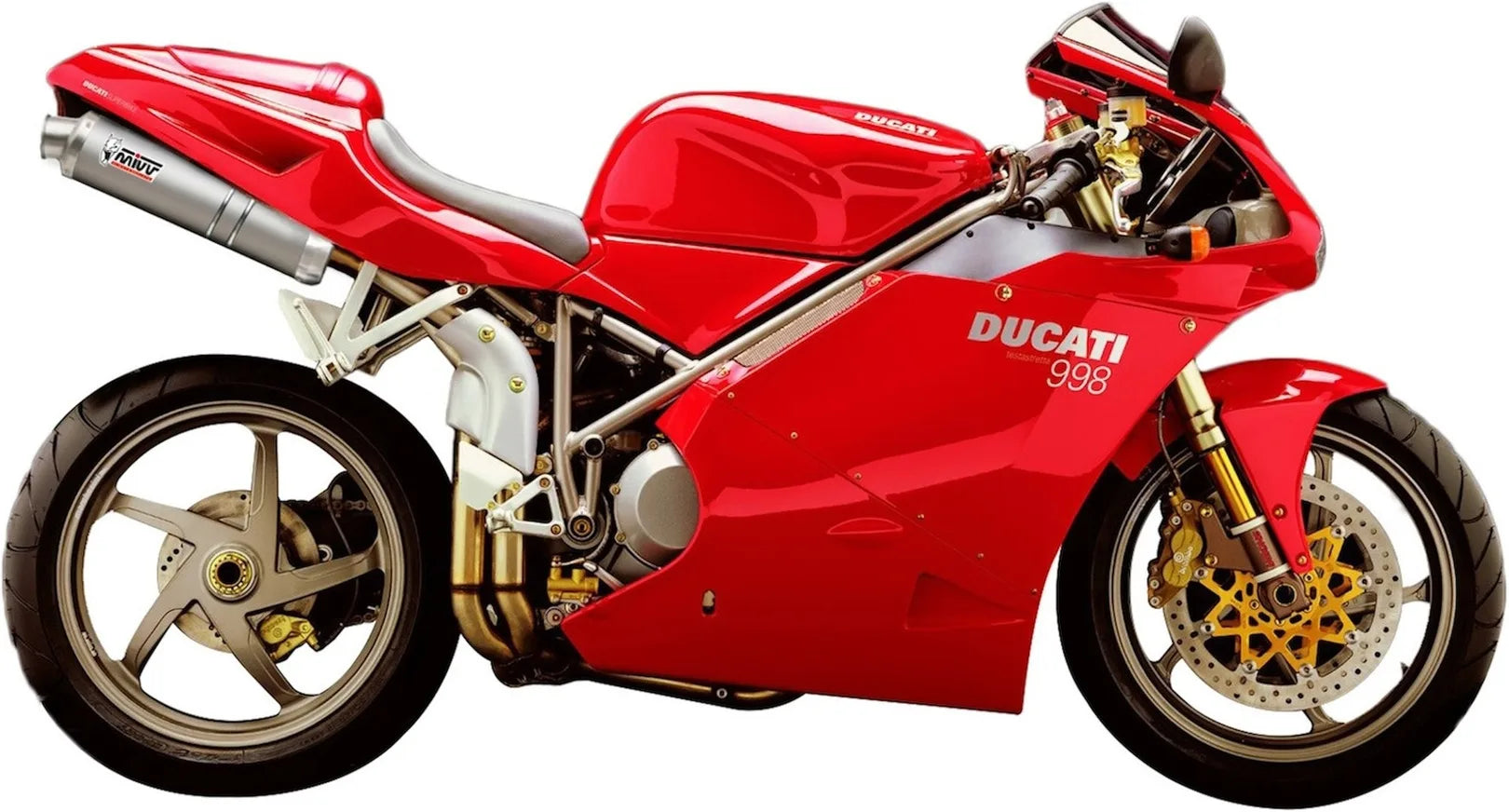 Doppio Terminale Di Scarico Con Omologazione Suono Oval Titanio - Mivv Compatibile Con Ducati 916 (1994-1998)