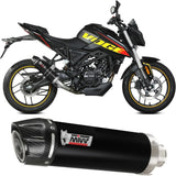 Impianto Di Scarico Completo Non Catalizzato E Con Omologazione Suono Gp Inox Nero Carbonio - Mivv Compatibile Con Voge Brivido 125R (2023-2024)