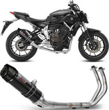 Impianto Di Scarico Completo Catalizzato E Con Omologazione Suono Gp Carbonio Carbonio - Mivv Compatibile Con Yamaha Fz-07 (2014-2024)