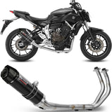 Impianto Di Scarico Completo Catalizzato E Con Omologazione Suono Gp Inox Nero Carbonio - Mivv Compatibile Con Yamaha Mt-07 (2014-2024)