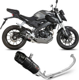 Impianto Di Scarico Completo Catalizzato E Con Omologazione Suono Gp Inox Nero Carbonio - Mivv Compatibile Con Yamaha Mt-125 (2015-2019)