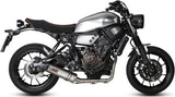 Impianto Di Scarico Completo Non Catalizzato E Con Omologazione Suono Oval Titanio Carbonio - Mivv Compatibile Con Yamaha Xsr 700 (2016-2020)