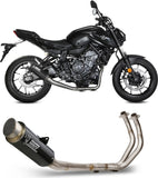 Impianto Di Scarico Completo Non Catalizzato E Con Omologazione Suono Gppro Carbonio - Mivv Compatibile Con Yamaha Mt-07 (2021-2024)