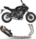 Complete Catalytic Exhaust System With Sound Certification Gppro Steel Black - Mivv Compatible With Yamaha Fz-07 (2021-2024)