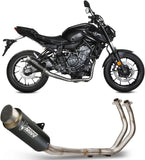 Impianto Di Scarico Completo Catalizzato E Con Omologazione Suono Gppro Inox Nero - Mivv Compatibile Con Yamaha Fz-07 (2021-2024)