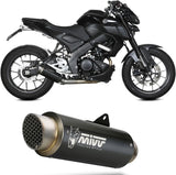 Impianto Di Scarico Completo Catalizzato E Con Omologazione Suono Gppro Inox Nero - Mivv Compatibile Con Yamaha Mt-125 (2020-2024)