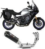 Impianto Di Scarico Completo Non Catalizzato E Con Omologazione Suono Oval Carbonio Carbonio - Mivv Compatibile Con Yamaha Tracer 9 - Gt (2021-2023)