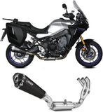 Impianto Di Scarico Completo Catalizzato E Con Omologazione Suono Delta Race Inox Nero Carbonio - Mivv Compatibile Con Yamaha Tracer 9 - Gt (2021-2023)