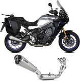 Impianto Di Scarico Completo Catalizzato E Con Omologazione Suono Delta Race Inox Carbonio - Mivv Compatibile Con Yamaha Tracer 9 - Gt (2021-2023)