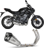 Impianto Di Scarico Completo Catalizzato E Con Omologazione Suono Delta Race Inox Carbonio - Mivv Compatibile Con Yamaha Mt-07 (2021-2024)